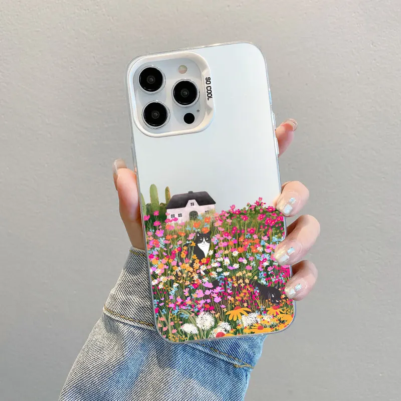 

Grassland Scenery Exquisite Luxury Laser Phone Case For Samsung Galaxy S25 S22 Ultra Plus S21 FE S24 S23 Ultra Plus FE Covers