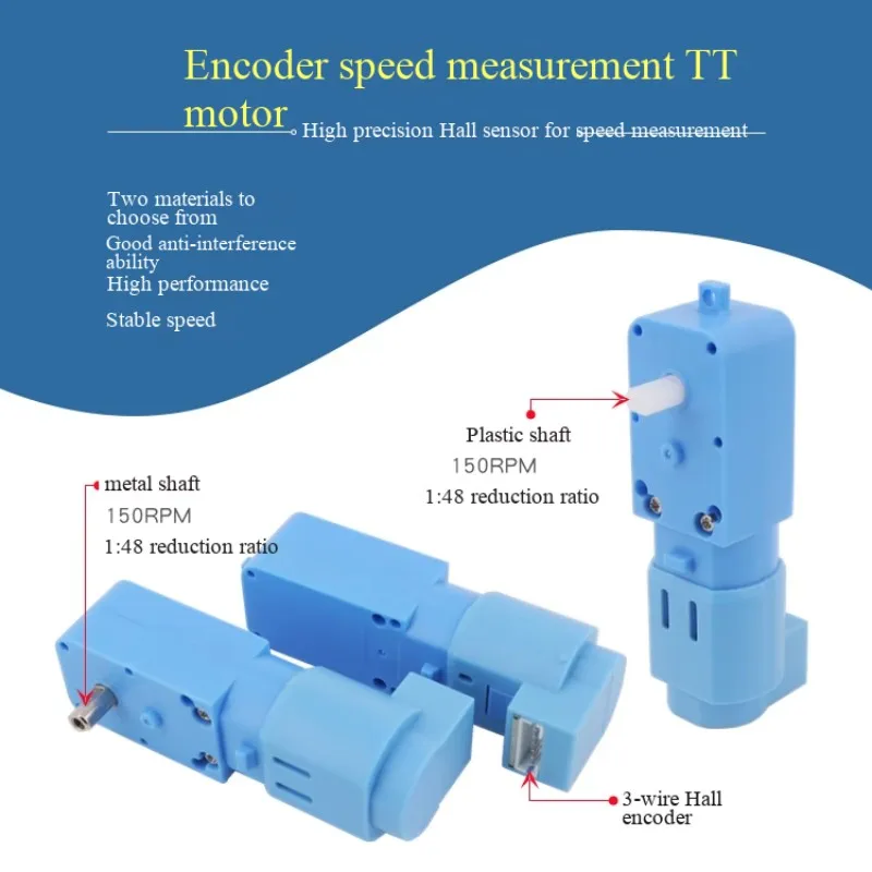 Magnetischer Encoder TT-Motor, Smart Car TT-Motor, AB-Phasen-Inkremental-Hall-Geschwindigkeitsmessung DC-Getriebemotor – Detail 2