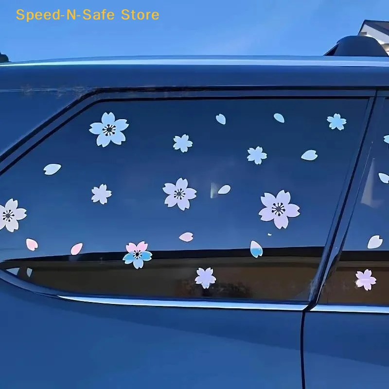 Waterproof 27pcs Cherry Blossom Car Sticker Set Floral Decals for Auto Windshield Bumper Home DIY Art Decor