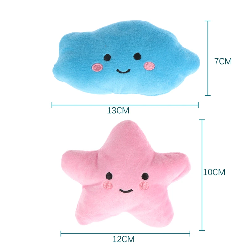 1Pc Mini Star Cloud Soft Plush Sounding Toy Colorful Plush Stuffed Doll Gift Pet Dog Toy For Kids Children Girls