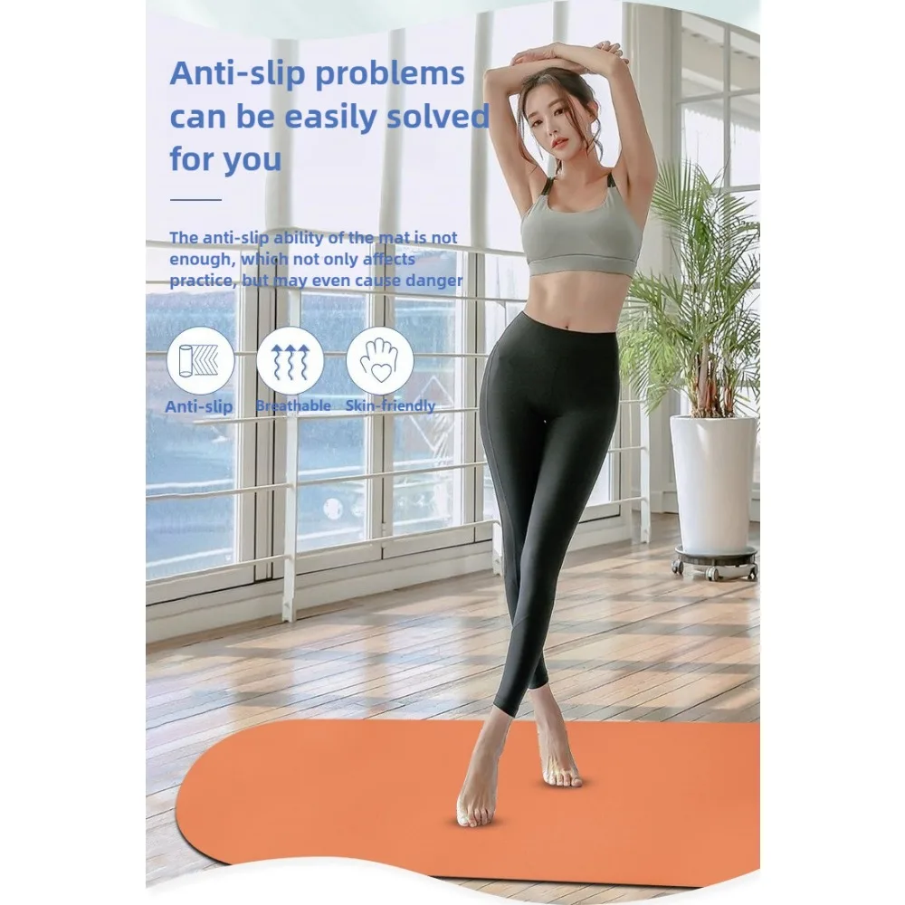 Estera de Yoga de goma PU de 5mm, antideslizante con líneas de alineación para Fitness en casa, Pilates, Crossfit, estera gruesa de lujo para mujeres y hombres