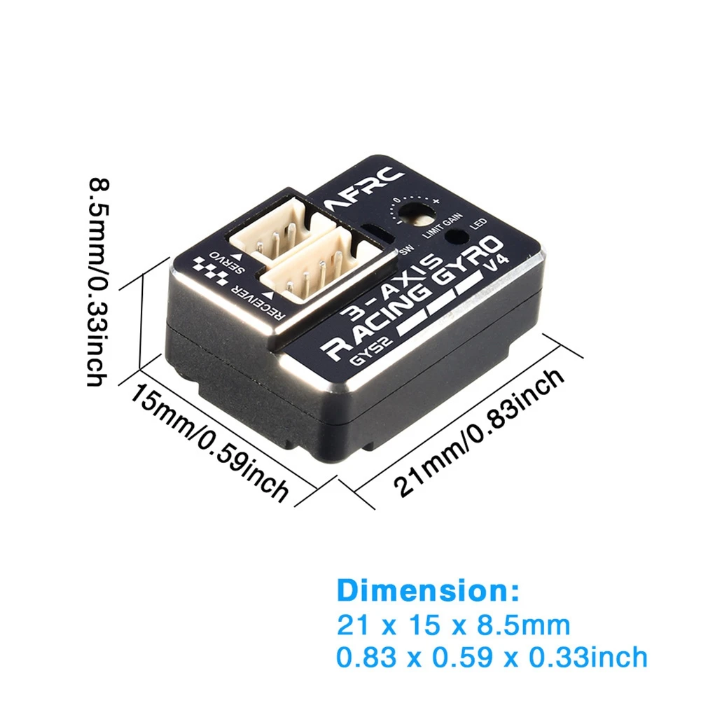 AFRC GYS-2 V4 3-AXIS Racing Gyro Drift stabilizzatore per auto EPA AVCS per MINI Z D Q 1/28 1/24 1/10 modello di auto aggiornamento fai da te, viola
