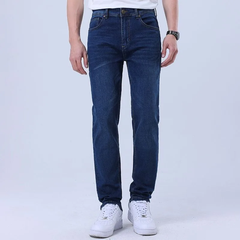 

Men's Jeans Autumn New Thin Stretch Slim Casual Trendy Straight Trousers