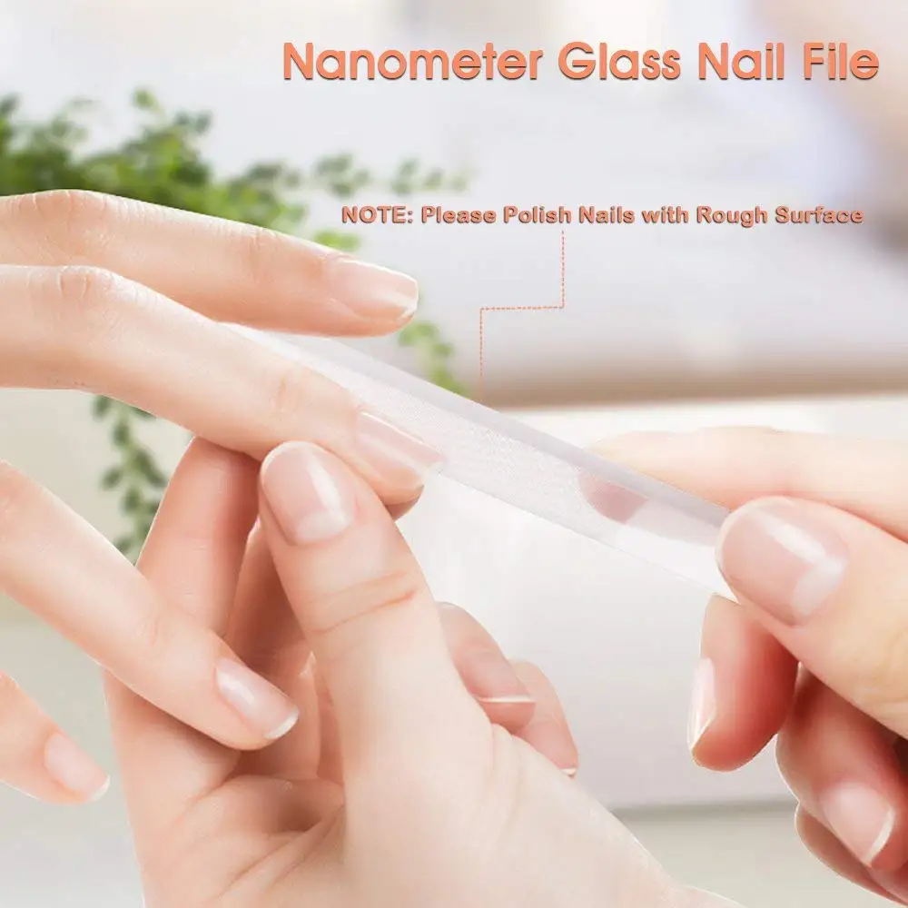 1/2pcs Nano Glass Nail Files Professional Sanding Polishing Files Transparent Nail File Grinding Equipment Manicure Art Tools