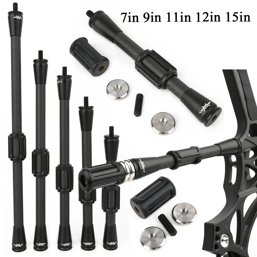 

Archery 3K Carbon Stabilizer Rod 7" 9" 11" 12" 15" Balance BarShock Absorber for Reduce Noise Compound Bow Hunting Shooting