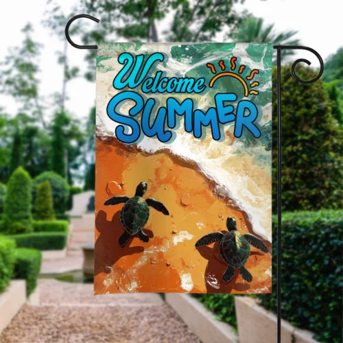 Turtle Summer Beach Flag, Beach Turtle Lovers Flag, Welcome Summer Garden Flag GGP FFL EEN AAL HHM WZZ yyi
