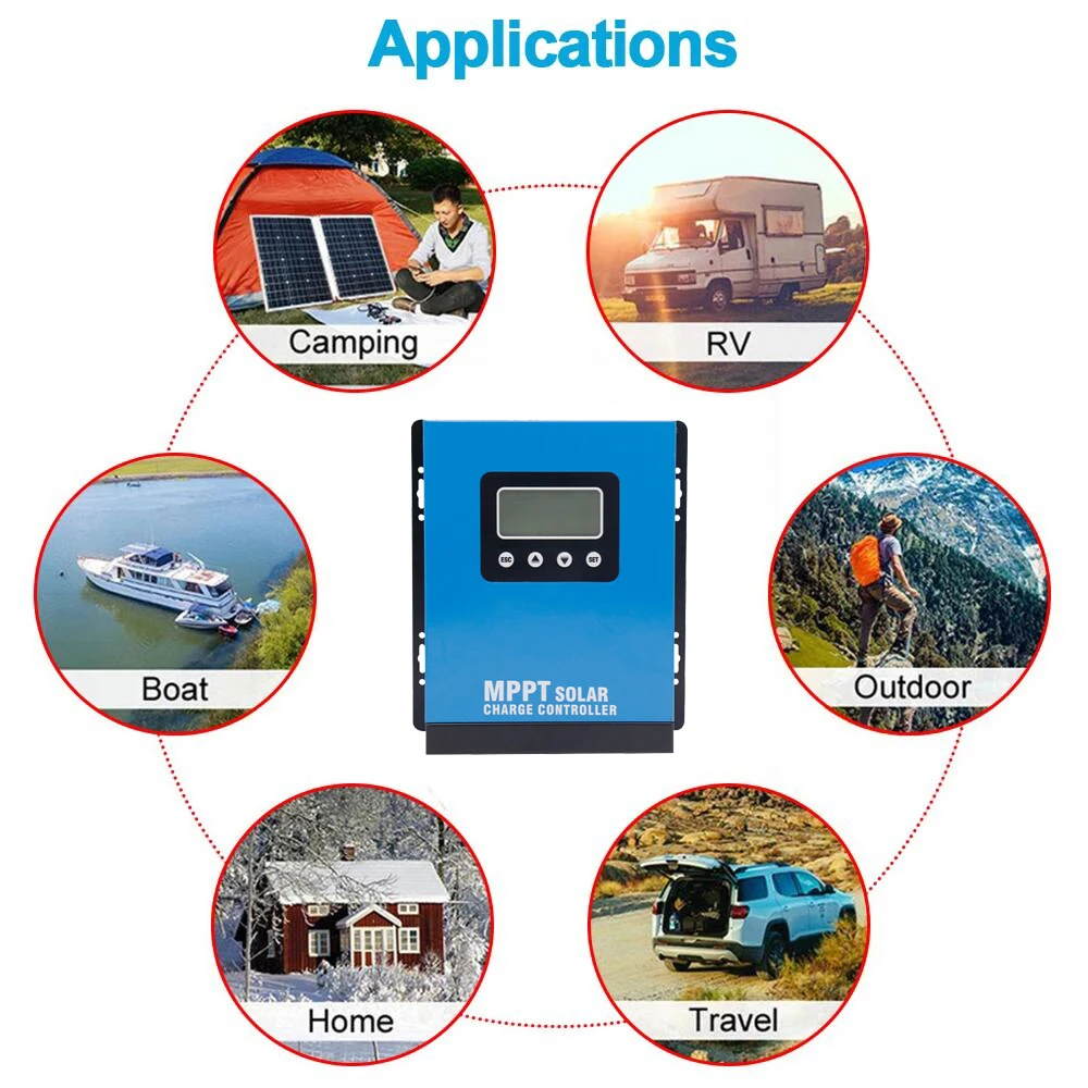 Imagem -03 - Mppt Solar Charge Controller Tool Regulador Inteligente Painel Solar da Bateria Chumbo Ácido ou Lítio 190vdc 12v 24v 36v 48v 80a 100a 120a