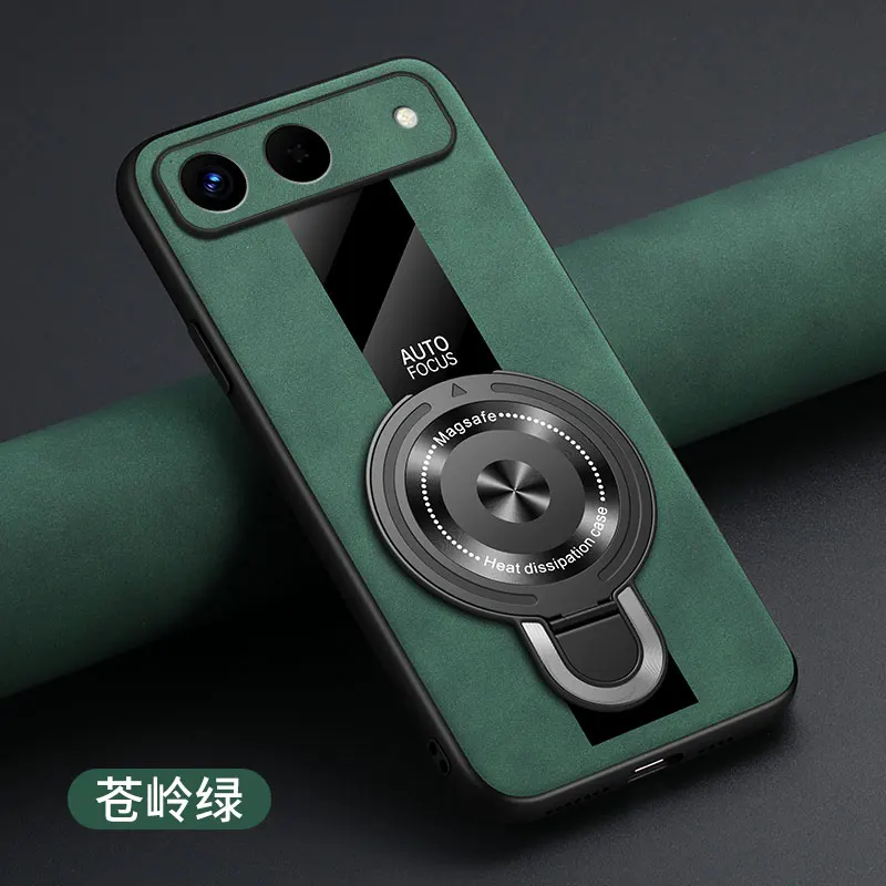 ل Magsafe غطاء شحن لاسلكي ل Tecno Pova سليم بولي Leather الجلود للصدمات حلقة حامل جراب هاتف ل Tecno سبارك سليم #6