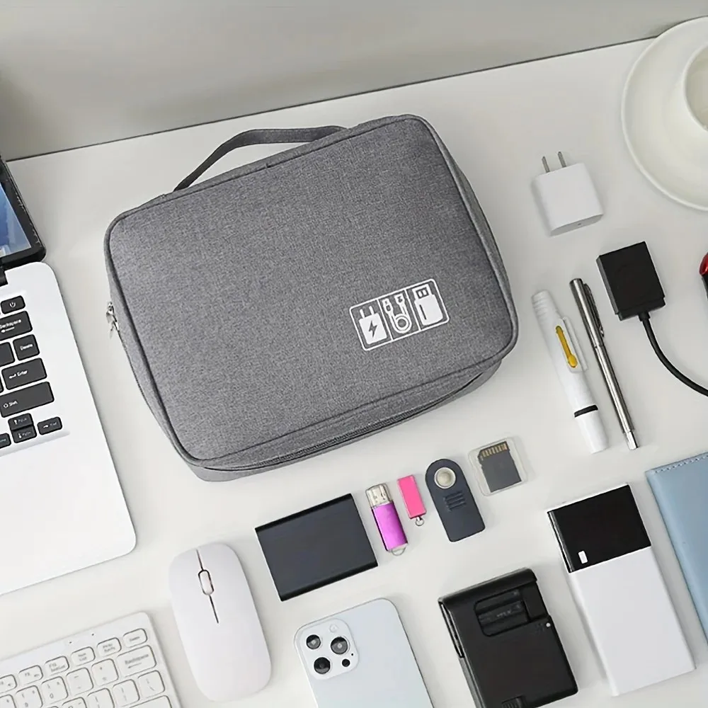 Multi-function large capacity storage bag, easy to carry travel digital storage bag, data line digital product bag image 5