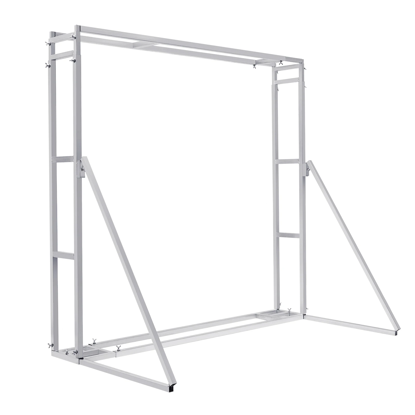 9.8 ft x 9.8ft Silver Photography Backdrop Heavy Duty Stand Kit with Base Wedding Background Support System