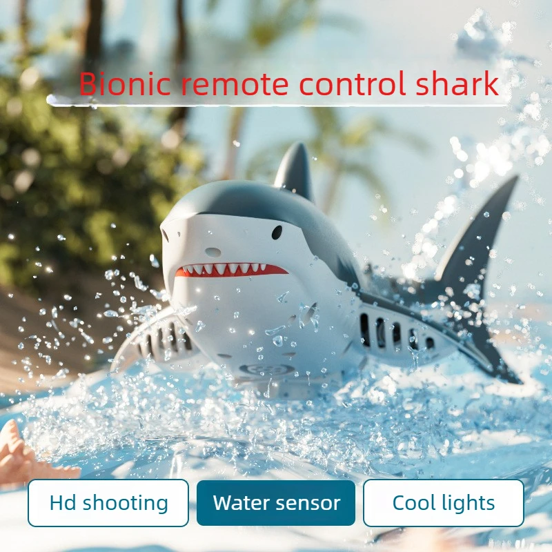 Cool Stuff Rc Submarine Funny Gift-Kawaii Electric Remote Control Boat,Bionic Water Jet Shark Model,Real-time HD Camera Rc Boats