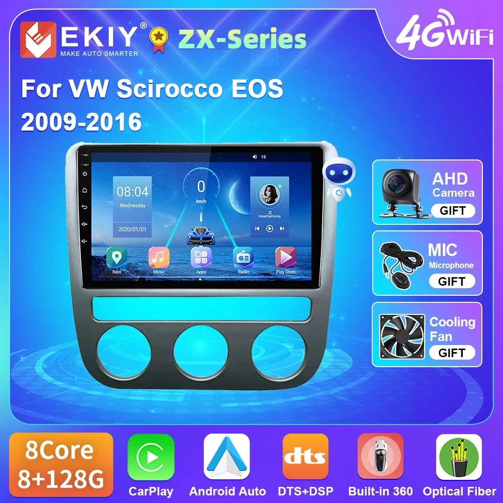 

Автомагнитола EKIY для Volkswagen VW Scirocco EOS 2009-2016, 2din, Android, навигация, GPS, мультимедийный видеоплеер, стереоприемник