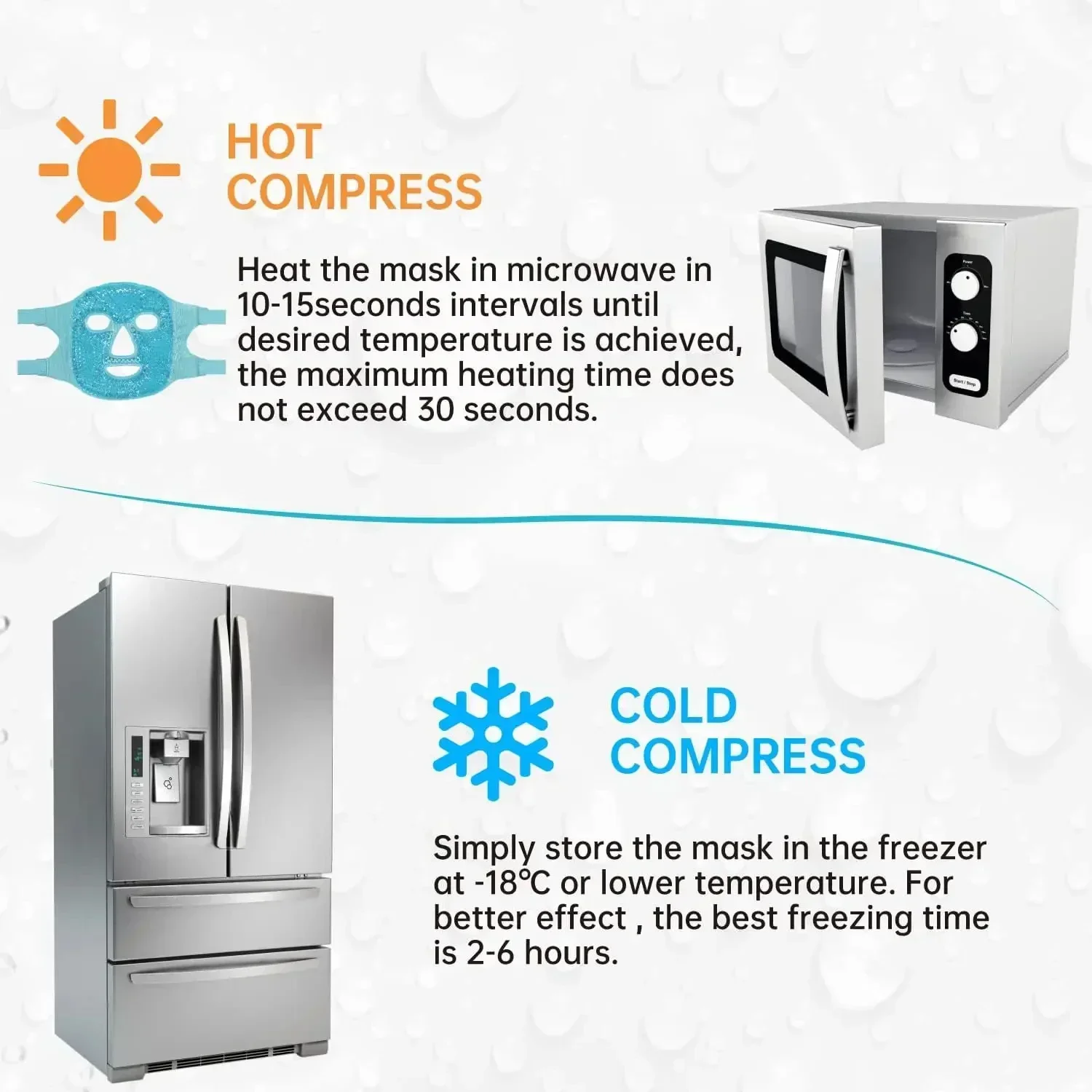 SPA アイスコールドとホットヒートフルフェイスアイマスク睡眠アイスパックフェイスパフくまを軽減ジェルビーズ圧縮女性用