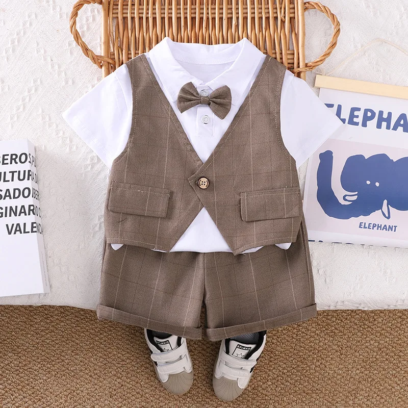 جديد الصيف ملابس الطفل دعوى الأطفال الفتيان قصيرة الأكمام تي شيرت السراويل 2 قطعة/مجموعة الرضع أزياء غير رسمية زي الاطفال رياضية #3