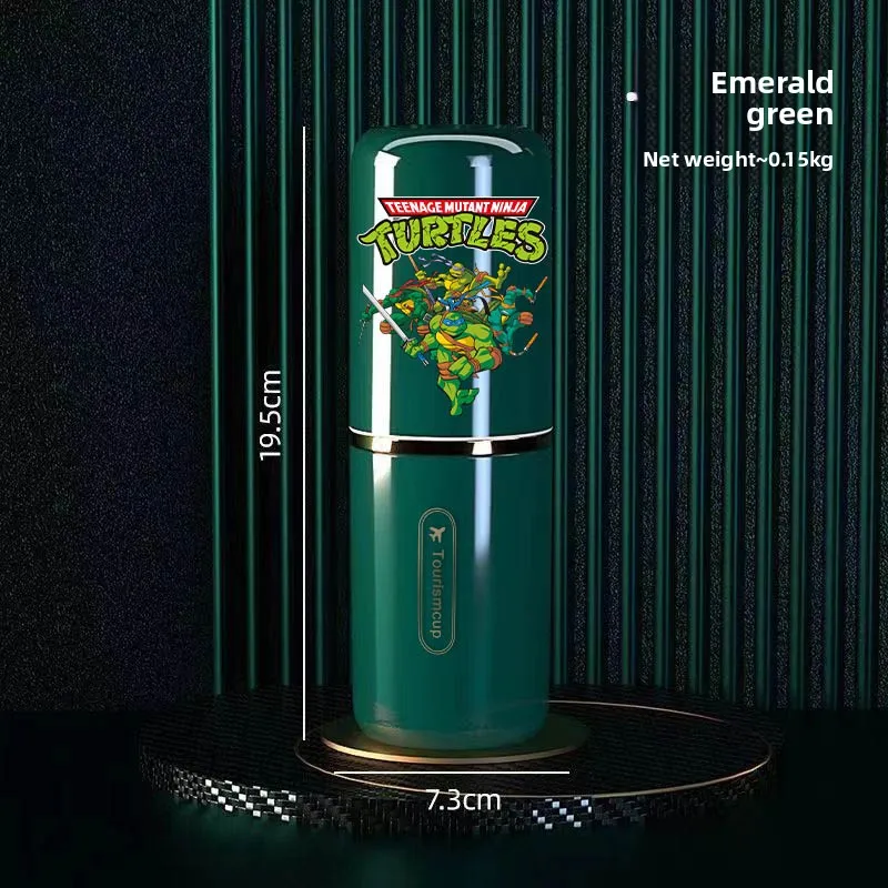 TMNT Porta spazzolino Ninja Turtles portatile con portaoggetti per dentifricio, custodia per tazza da bagno da viaggio, organizer per accessori per tazze da denti