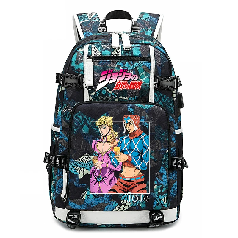 

JoJo's Bizarre Adventure Anime Print School Backpack Large Capacity Casual Daypack for Teens Kids