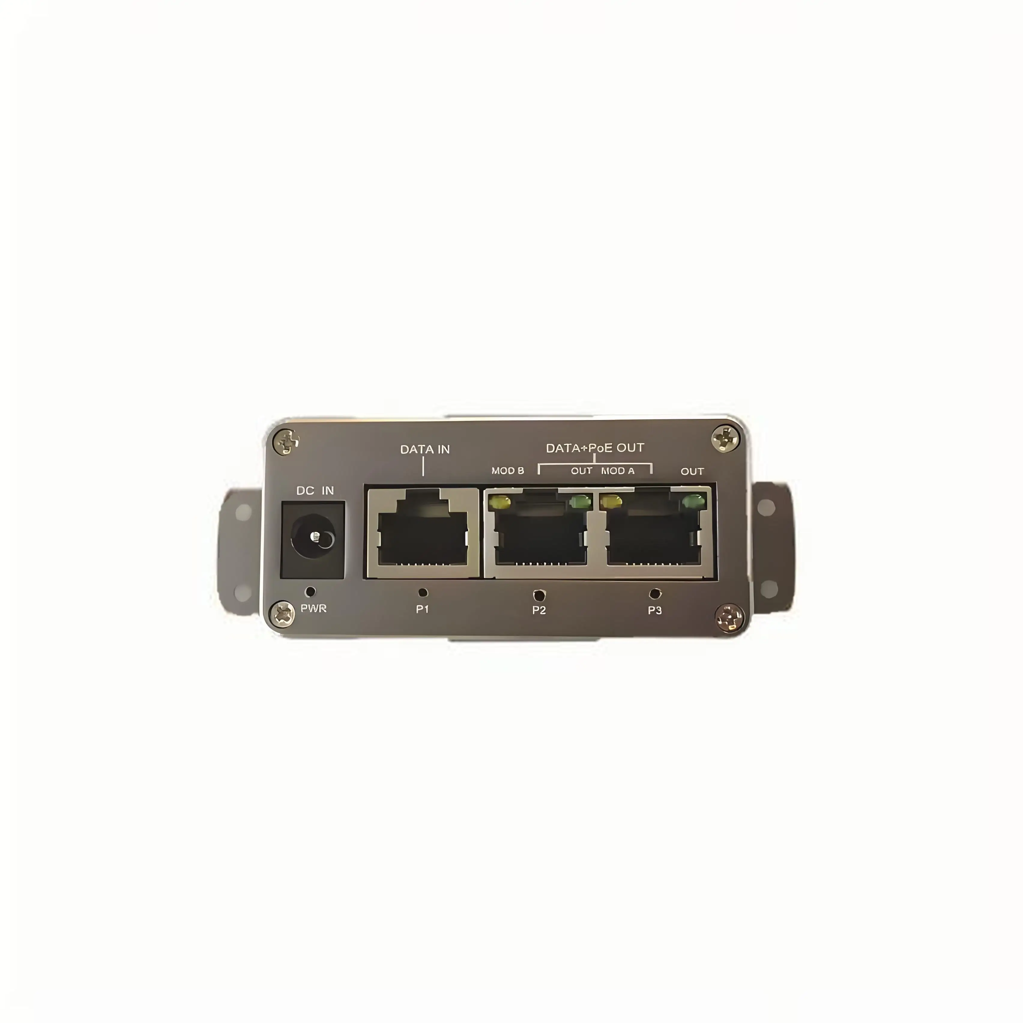 24V30W gigabit passive poe injector aluminium alloy shell 20-36Vdc in,POE PIN mode A 1236 or mode B 4578 selectable