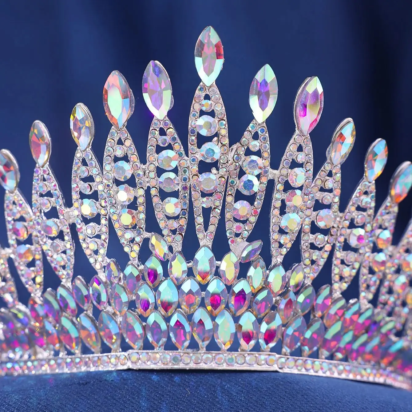 Vintage Baroque Queen Diadem Luxury Bride Tiara Crown Wedding Hair Accessories for Beauty Pageants Jewelry image 5