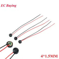 50pcs/5pcs Electret Condenser MIC Capacitive Electret Microphone 4mmx1.5mm for PC Phone MP3 MP4 with 2 Leads wire length 5.5CM