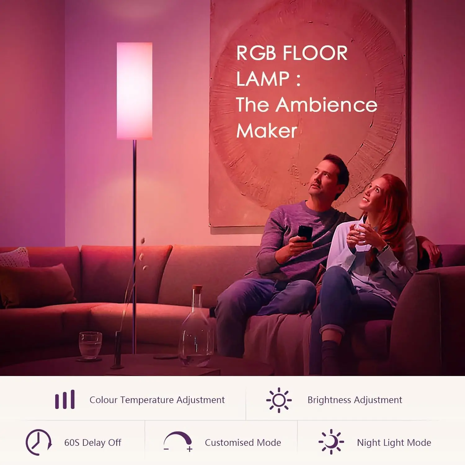 New Splicing Intelligent APP Voice Full-color Remote Control Atmosphere Indoor Wall Graffiti RGB Minimalist Fantasy Floor Lamp