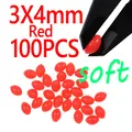 100 Piezas de Cuentas Rojas de 3x4 mm