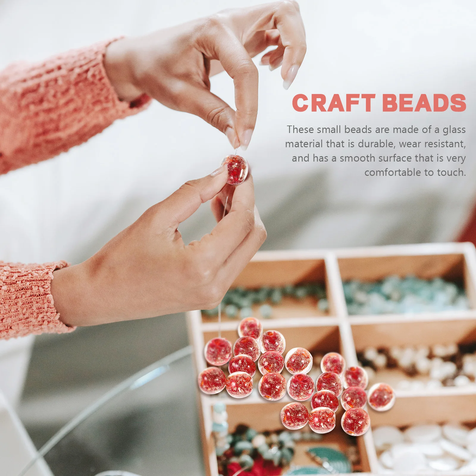 

60pcs Glass Beads Large Hole Craft Spacer Jewelry Making Bracelet DIY Accessories Bright Colors Smooth Surfaces