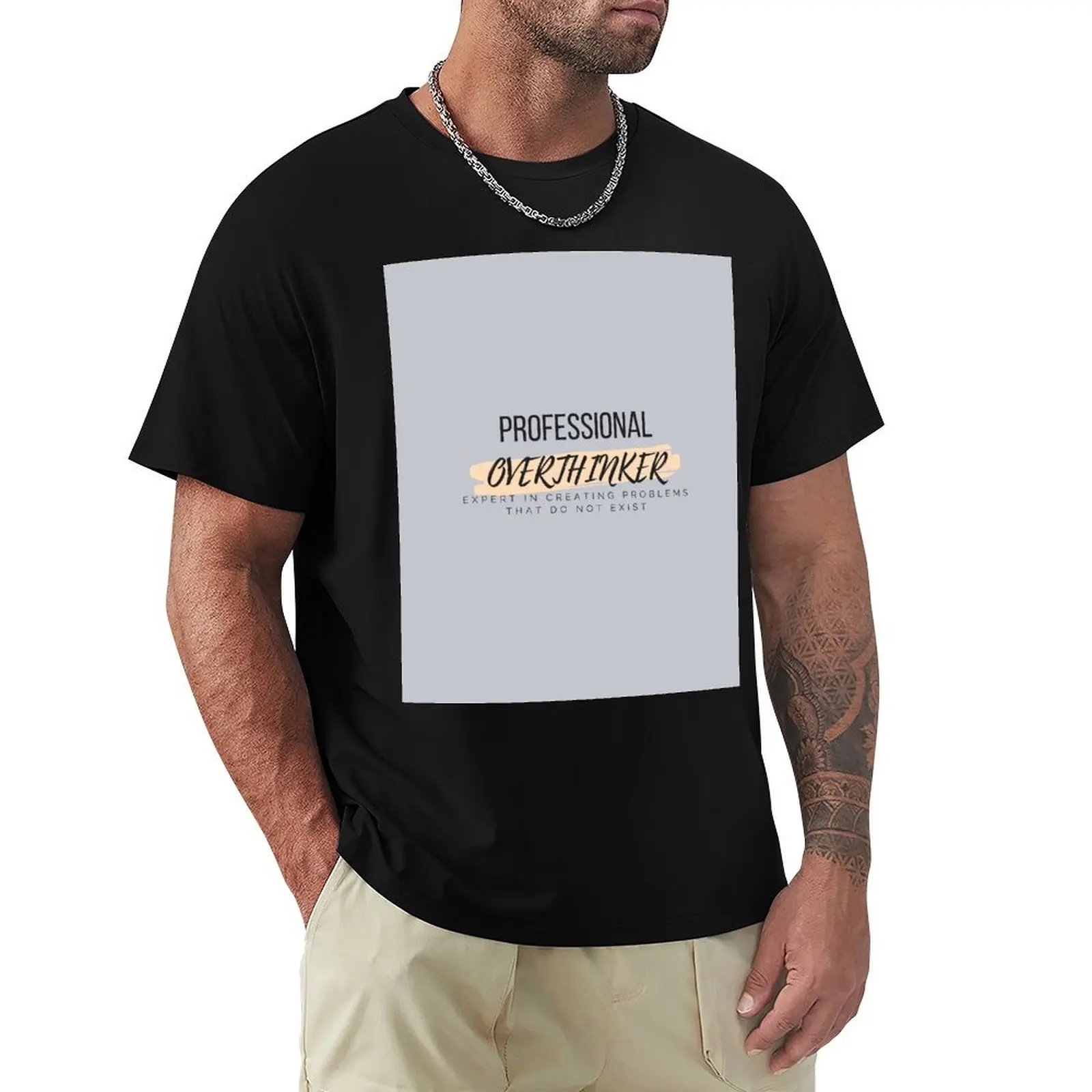 Professional Overthinker Design T-Shirt Trendy Casual Short Sleeve Shirt