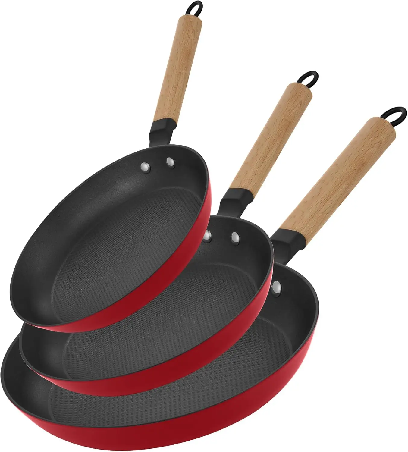 

Non-stick frying pan set, ceramic frying pan, cast iron cookware set with removable handles, suitable for all stove types