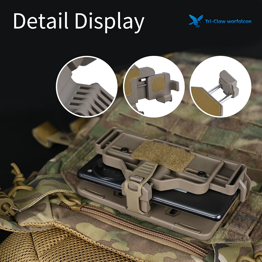 Tactical Multi-Purpose Tri-Claw Warfalcon Phone Holder MOLLE Folded Navigation Board Mobile Phone Navigator Holder Hunting Vest