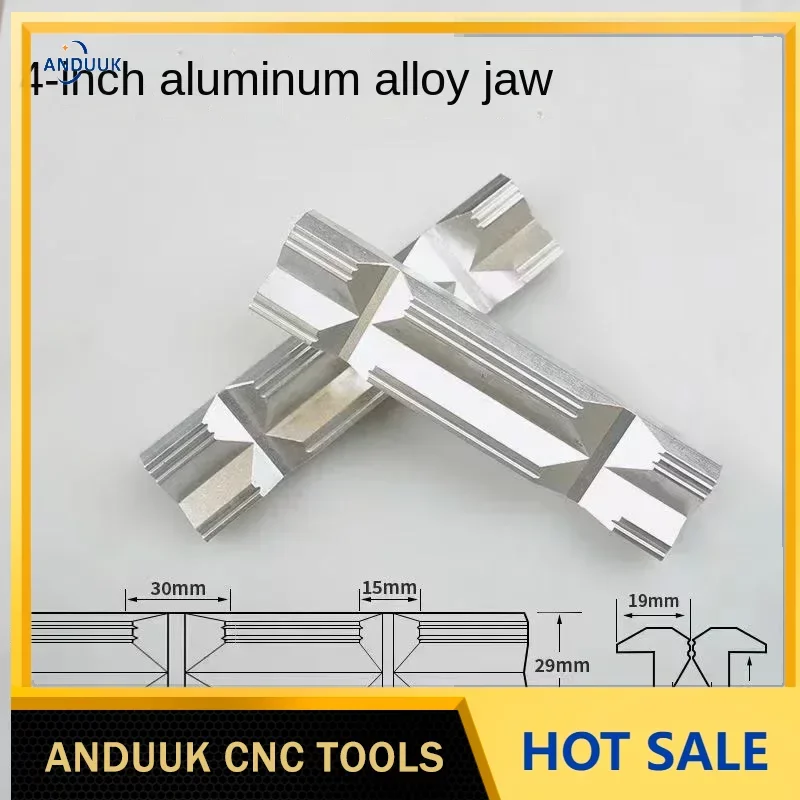 NEW CNC Milling Steel Vise Hard Jaw Fixture V-Type Jaw Aluminum Alloy 4