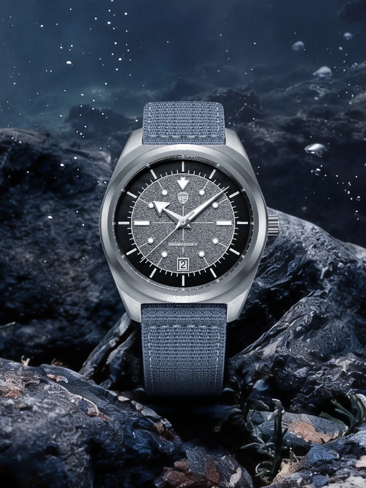 Titan Herren-Taucheruhr 40mm Automatisches Mechanisches Uhrwerk Saphirglas 200M Professionelle Wasserdichte Armbanduhr