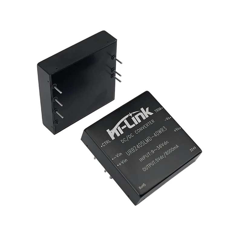 40W ultra wide voltage input 24-5V/12V 91% efficiency step-down intelligent electronic DC industrial power module URB2405LMD-40W