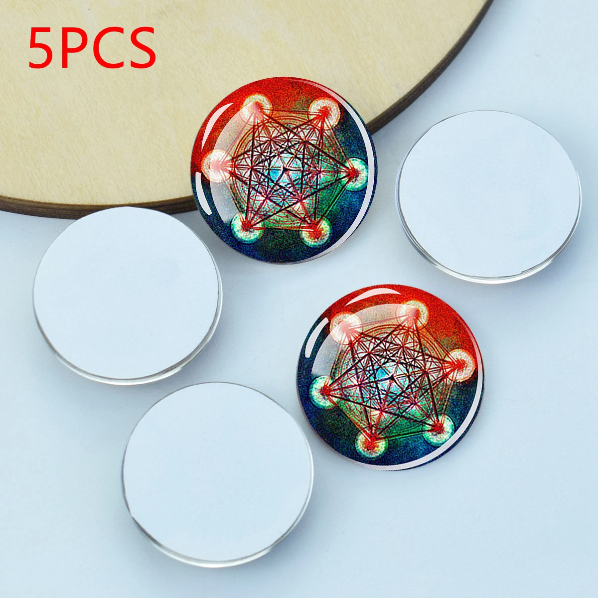 5pcs/lot Mandala Symbol Round Glass Cabochon 25MM DIY Pendant Jewelry Making Crafts Supplies