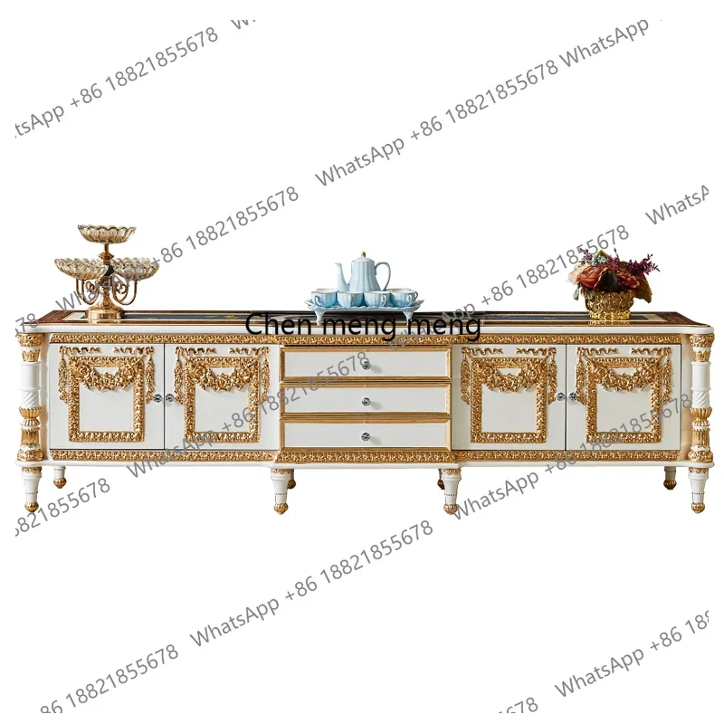 M183 European TV cabinet coffee table combination living room luxury floor cabinet American solid wood TV