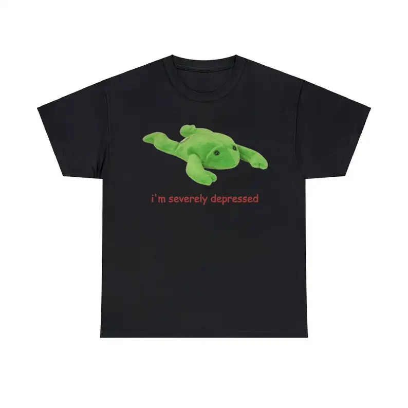 I'm Severely Depressed Adult Unisex Shirt, Dank Meme Quote Shirt Out of Pocket Humor T-shirt Funny Saying Y2k Trendy Unisex Gift