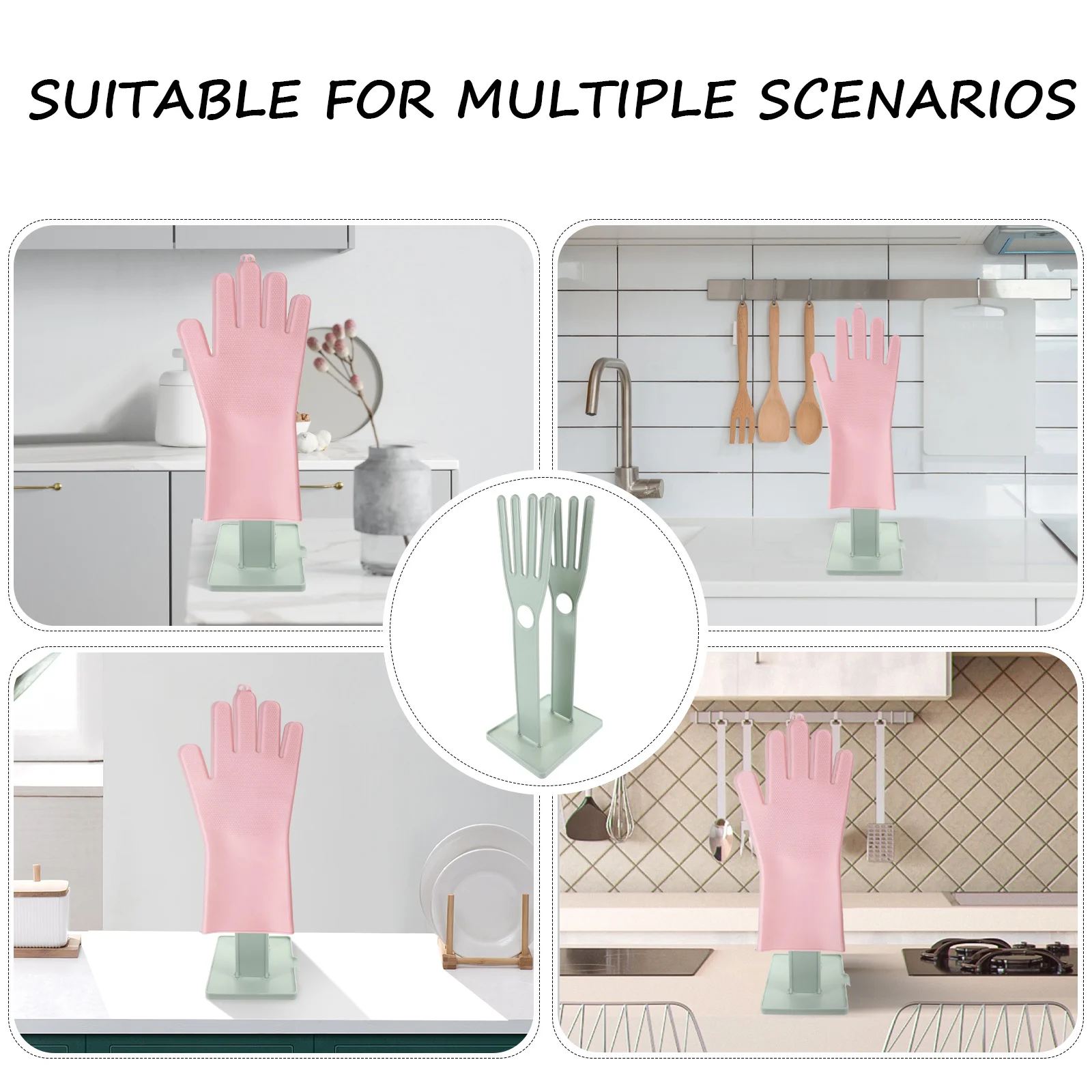 

Gloves Drying Rack Sturdy Plastic Heighten Drain Design Leak-Proof Multifunction Detachable Kitchen Tool