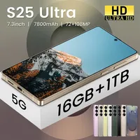 S25 Ultra Smart Mobile Phones 5G Dual SIM Smartphone 16GB+1TB Cellphone 7800mAh Global Version 7.3 Inch HD Cell Phone Celulares
