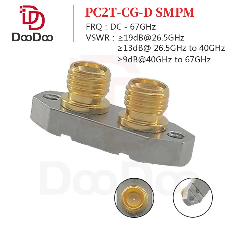 

DC - 67GHz Dual SMPM Connector Microwave Female Jack RF Coaxial Adapter for PCB End Launch Connectors 2 Hole Flange