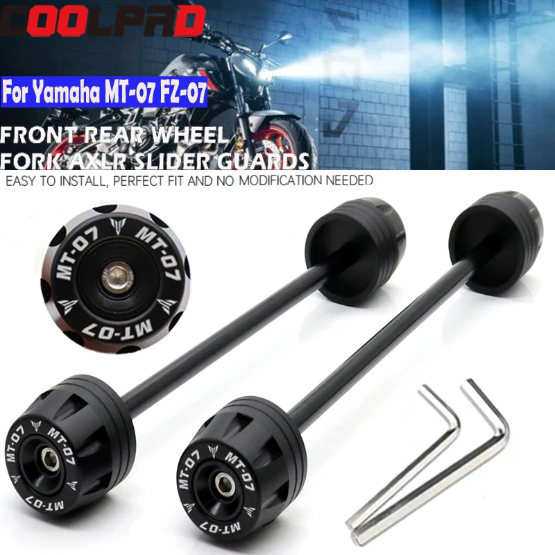 Front Axle Fork Crash Sliders For Yamaha MT-07 FZ-07 MT07 MT FZ 07 Motorcycle Accessories Rear Wheel Hub Anti-Collision Block