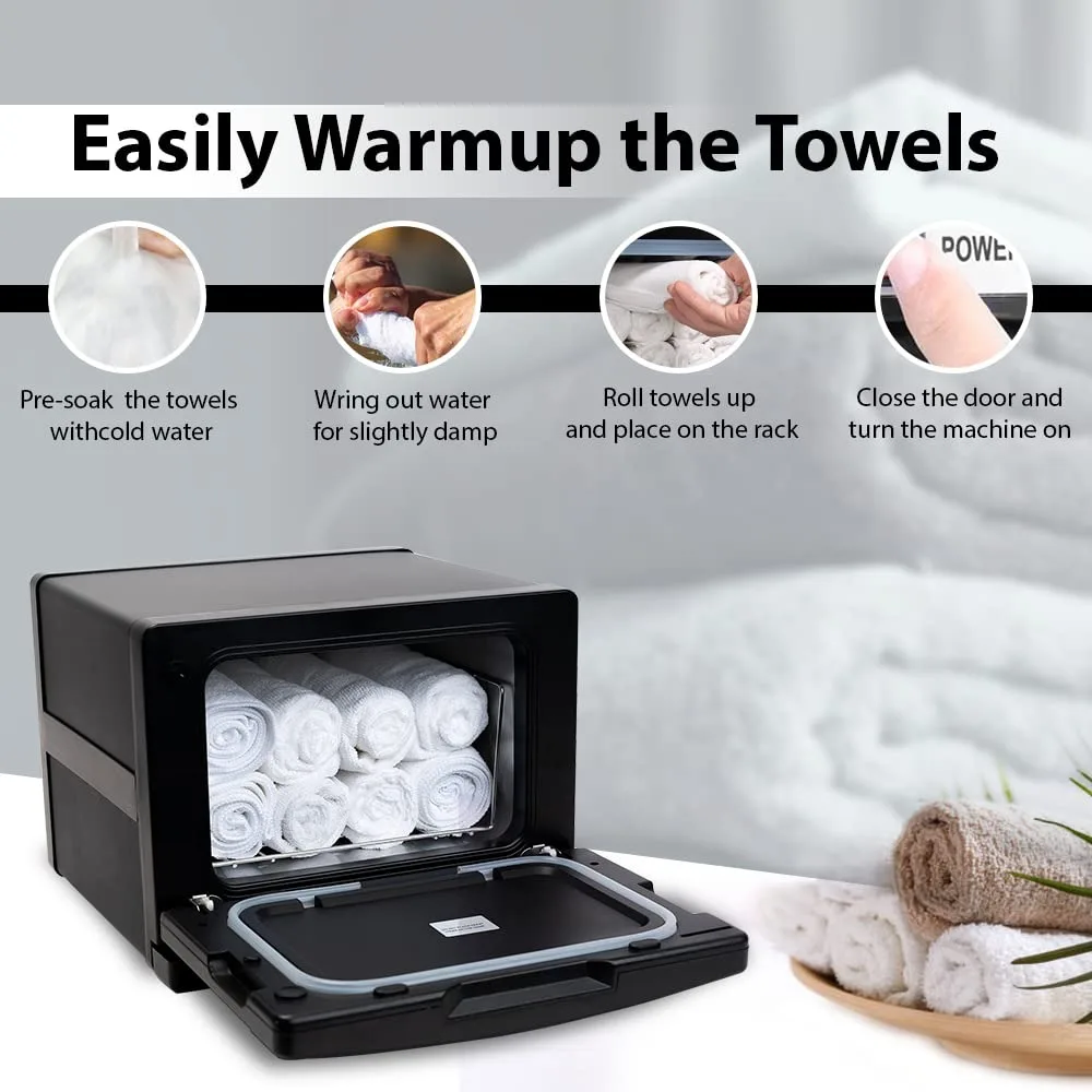 Hot Towel Warmer and UV Treated Hygienic Cabinet, Portable 2 in 1 Heater for 6-12 Towels 7.5L Capacity, for Facial Spas