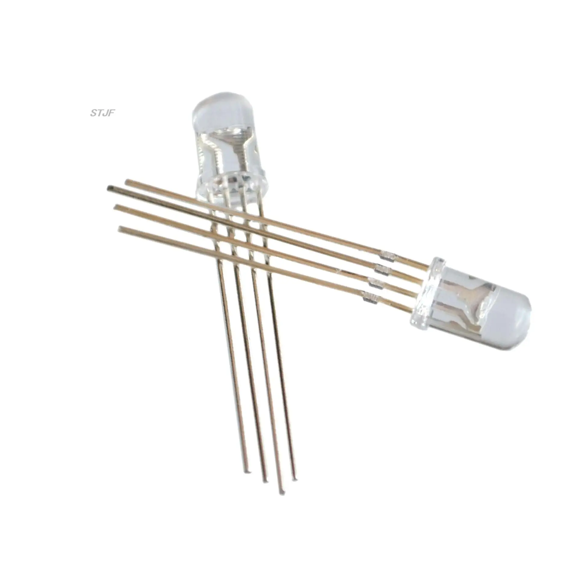 100pcs 5mm RGB LED Common Cathode Tri-Color Emitting Diodes f5 RGB Diffused