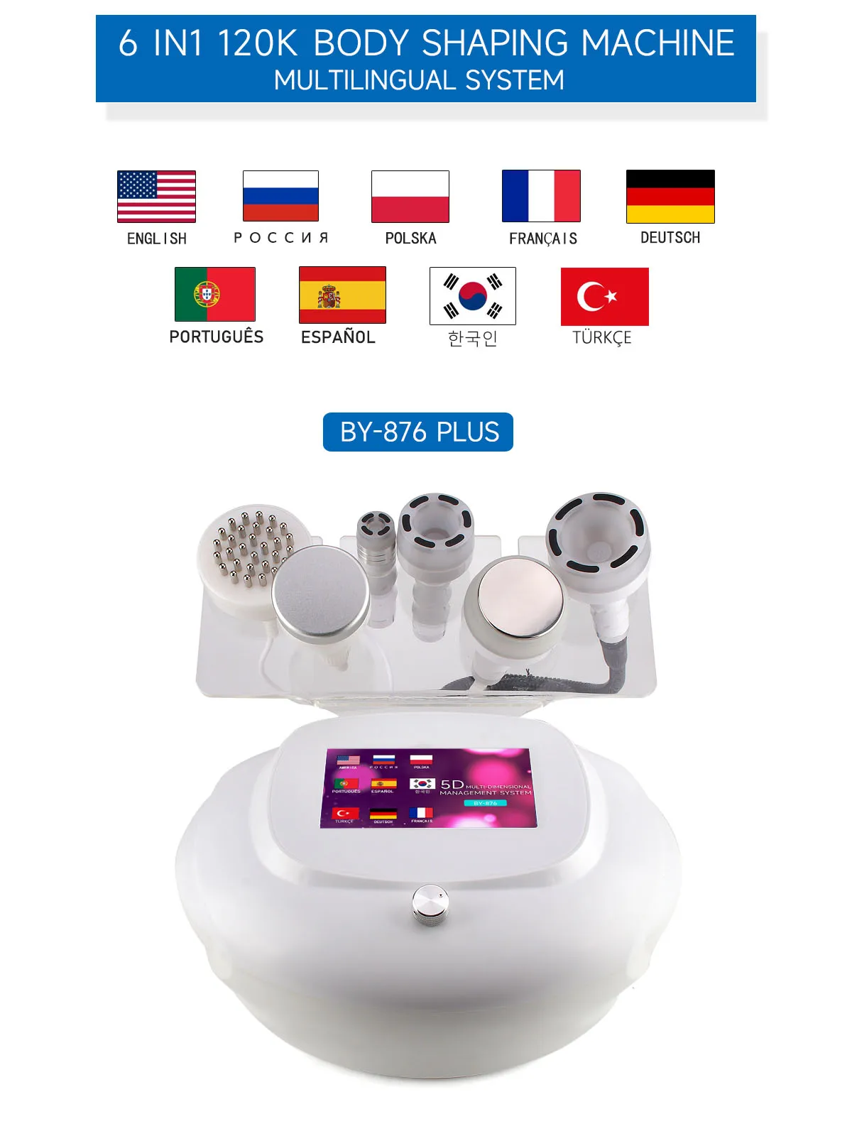 NEWGAGA 6 In 1 120K Cavitation Machine Vacuum Body Sculpting Facial Fat Cellulite vibration Massage Skin Lifting Beauty Device