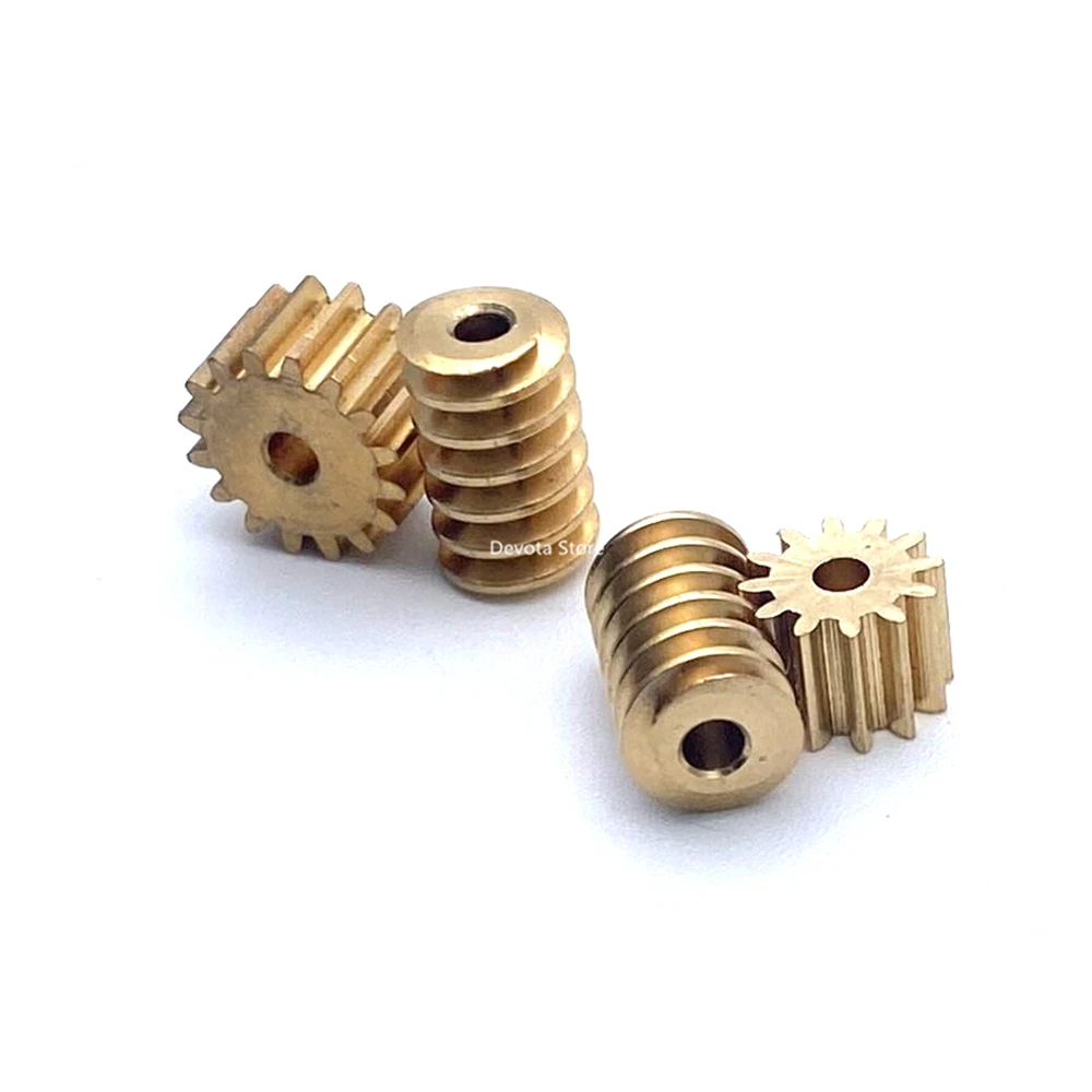 0.5M Copper Worm Gear Drive Combination 12/15/16/18/32 Teeth 2/3MM 2MM Step Hole DIY Model