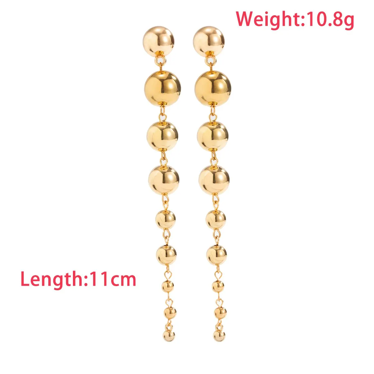 Punk Vintage Long Hanging Big Ball Pendant Drop Earrings for Women Classic Acrylic Bead Tassel Dangle Earrings Ear Jewelry Gift view 4