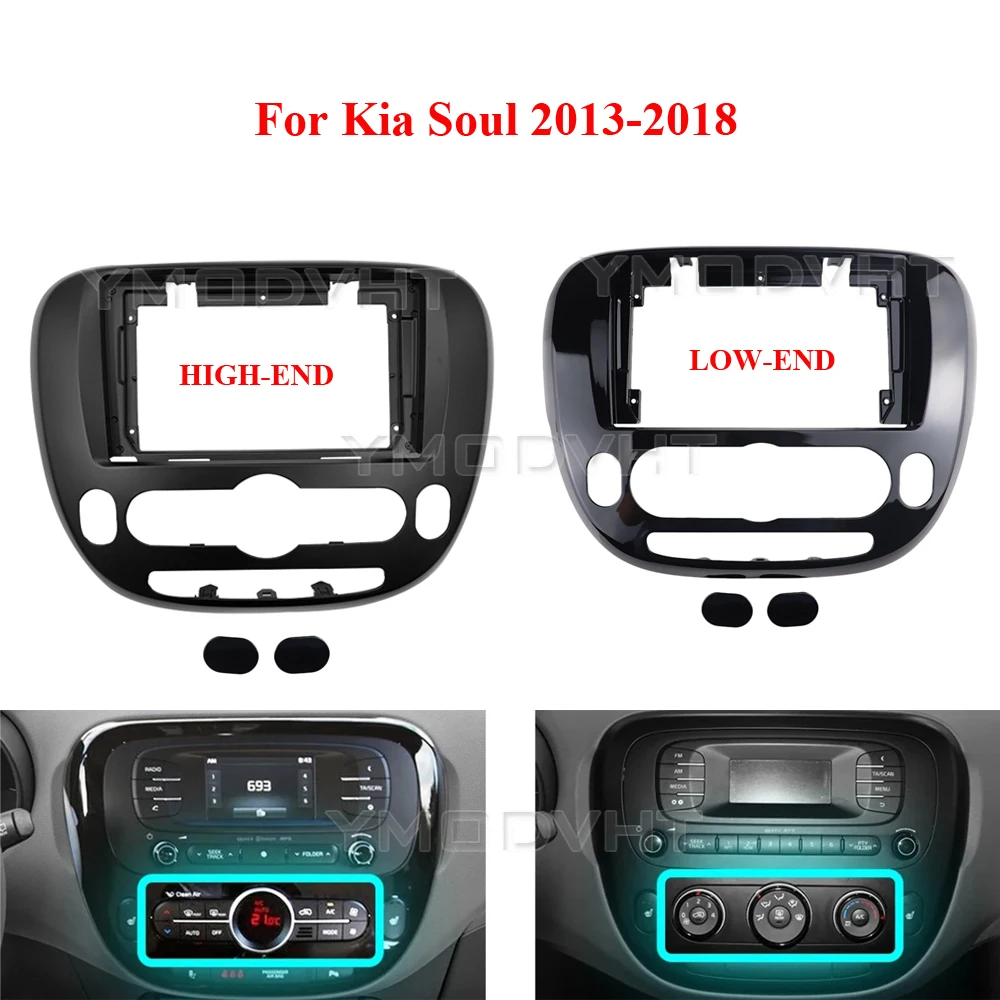 

9-дюймовая Автомобильная радиоустановка Fascia Для Kia Soul 2014-2018 DVD стерео рамка Пластина Монтажная Рамка для приборной панели