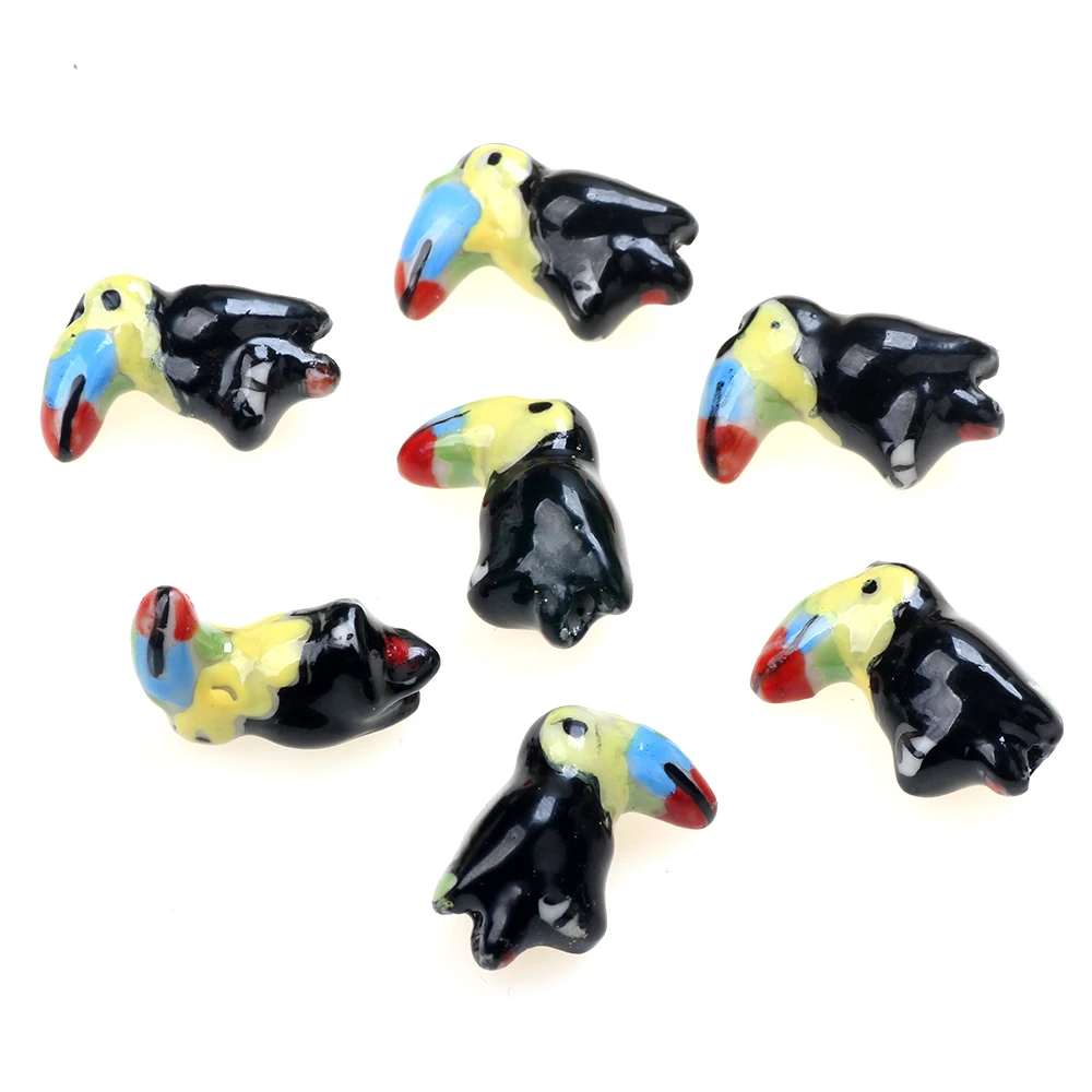 2Pcs/Bag 22MM Cute Ceramic Animal DIY Handmade Bead Material Bracelet Necklace Jewelry Loose Bead Accessories