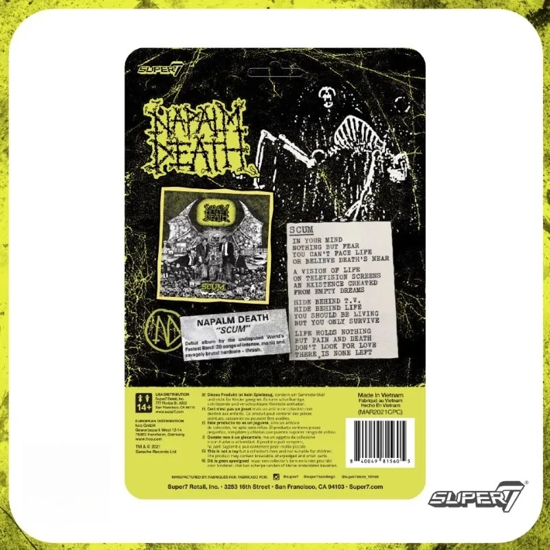 Super7 The Napalm Death ReAction-figuur (3,75 inch) |   Verzamelspeelgoed van punkrock |   Kerstcadeau
