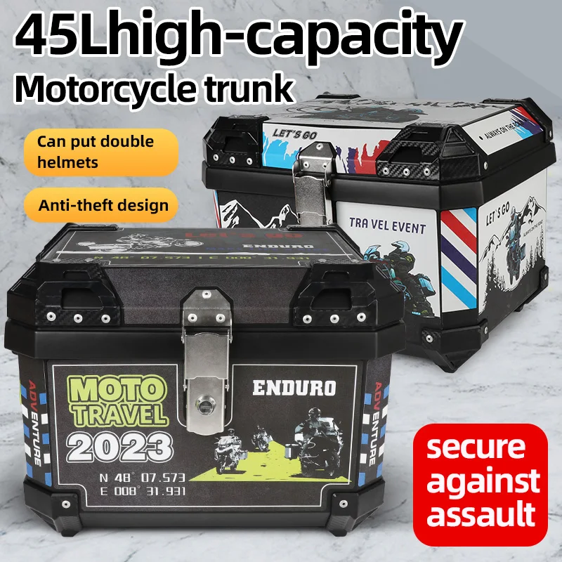 45L&36L Suitable for most models Motorcycle Tail Box Comes with liner Anti-vibration base plate ABS Reinforced plastic suitcase