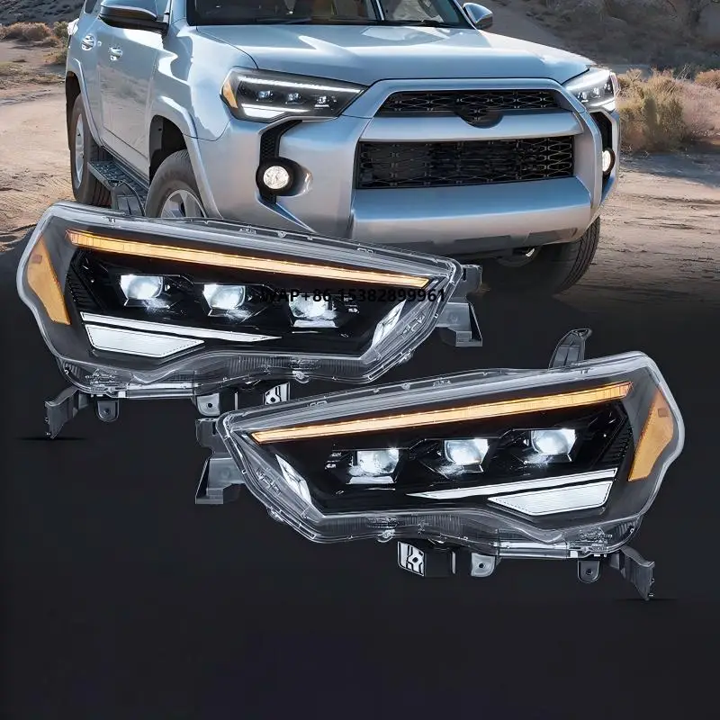 

Для Toyota 4Runner 2014-2021: Светодиодные фары в сборе с кристаллическими линзами-проекторами, Plug and Play, аксессуары для автомобиля