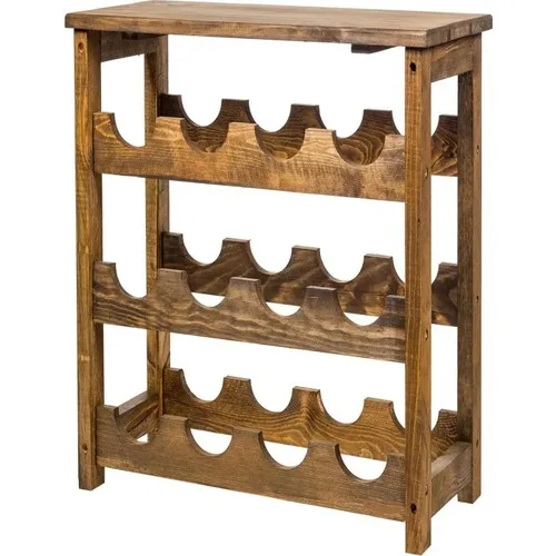 W & S Woody Sharky Wood Tumbled 3 Layer Wine Rack